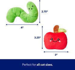 Frisco Apple & Worm Plush Cat Toy with Silvervine & Catnip, 2 count slide 2 of 6