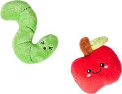 Frisco Apple & Worm Plush Cat Toy with Silvervine & Catnip, 2 count