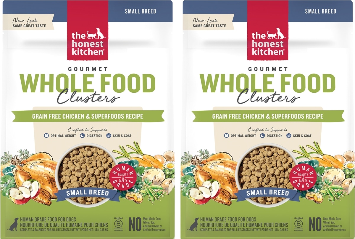 THE HONEST KITCHEN Whole Food Clusters Chicken Recipe Small Breed Grain-Free Dog Food, 2-lb bundle - Chewy.com THE HONEST KITCHEN Whole Food Clusters Chicken Recipe Small Breed Grain-Free Dog Food, 2-lb bundle - Chewy.com