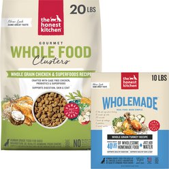 The Honest Kitchen Whole Grain Turkey Recipe Dehydrated Food + Food Clusters Whole Grain Chicken & Oat Recipe Dog Food