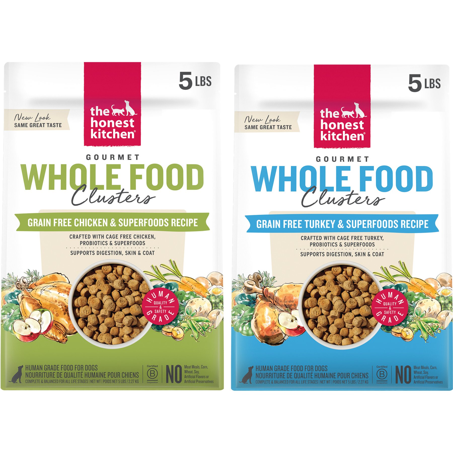 The Honest Kitchen Chicken Whole Food Clusters Dry Food + Turkey Dry Dog Food
