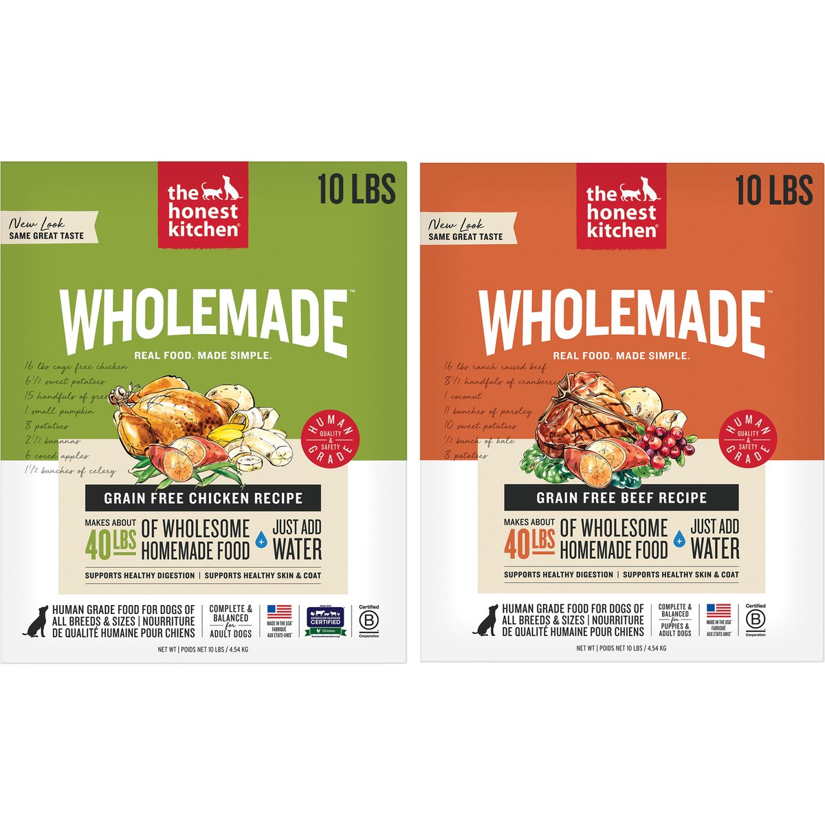 The Honest Kitchen Chicken Recipe + Beef Recipe Dehydrated Dog Food