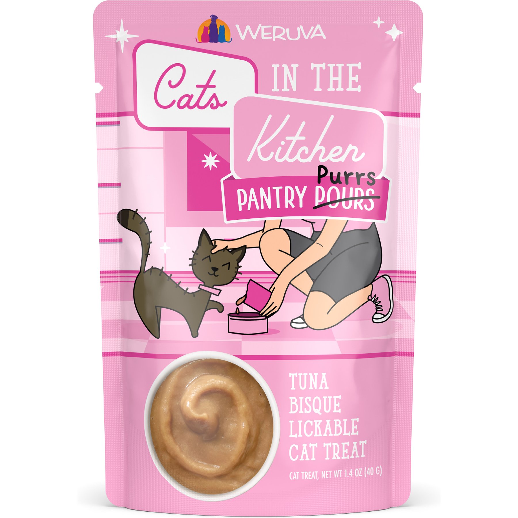 Weruva Cats in the Kitchen Pantry Pours Tuna Bisque Wet Cat Food Topper, 1.4-oz pouch, case of 12