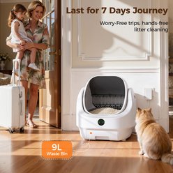 Ellenpent Automatic Self Cleaning Cat Litter Box, White slide 2 of 9