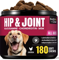 BuddyCheer Chicken Flavored Chew Hip & Joint Supplement for Dogs, 180 count