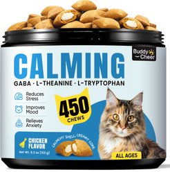 BuddyCheer Chicken Flavored Chew Calming Supplement for Cats, 450 count