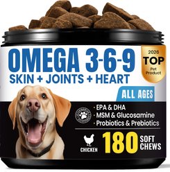 BuddyCheer Fish Oil Soft Chew Skin & Coat Supplement for Dogs, 180 count