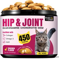 BuddyCheer Chicken Flavored Chew Hip & Joint Supplement for Cats, 450 count