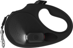 TUG Oval 360° Tangle-Free Nylon Retractable Dog Leash, Black, Large: 16-ft long, 5/8-in wide