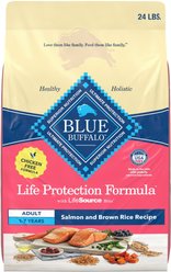 Blue Buffalo Life Protection Formula Adult Salmon & Brown Rice Recipe Dry Dog Food, 24-lb bag