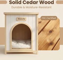 jansno Flat Roof Solid Wood Indoor Dog & Cat House, Cream Yellow slide 2 of 9
