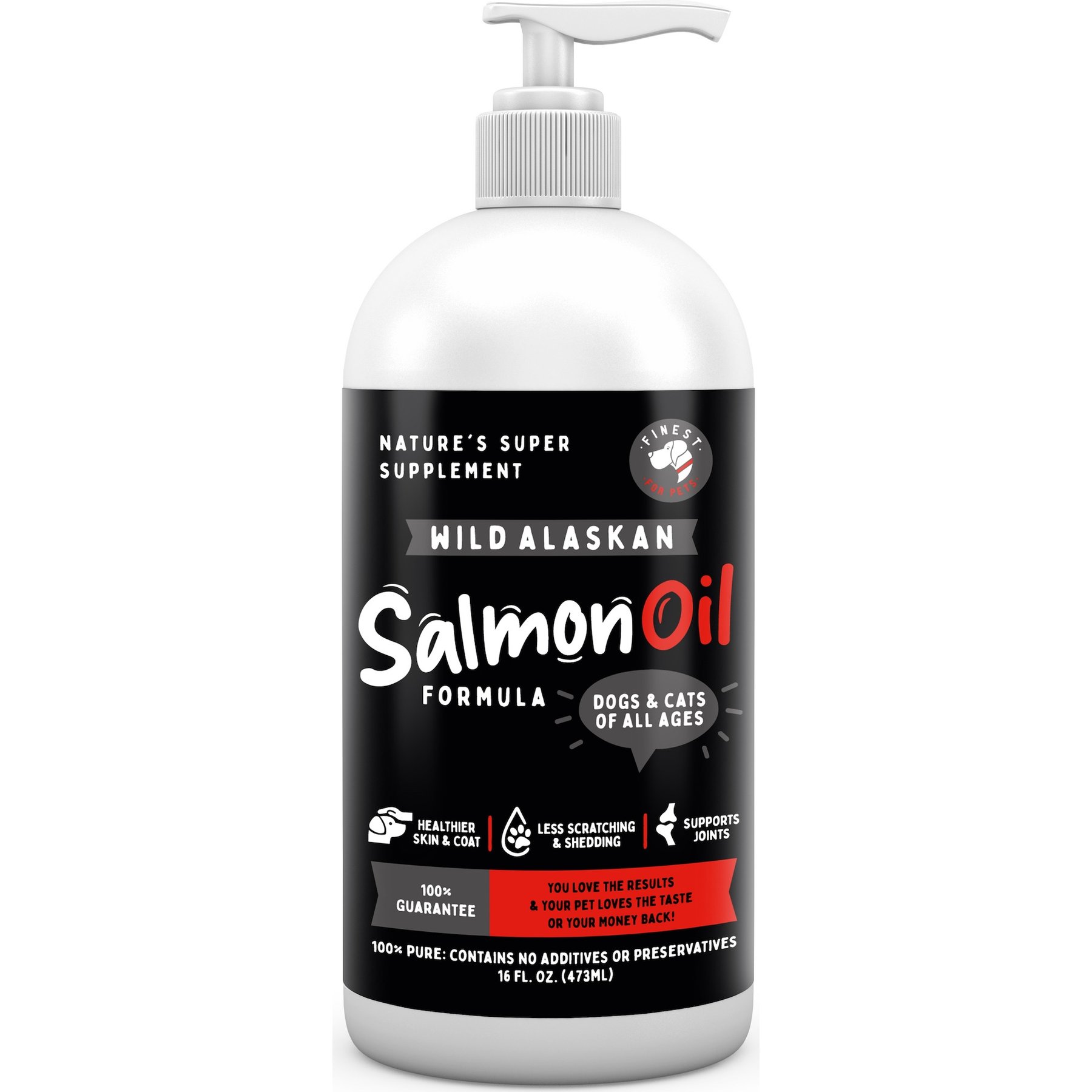 Finest for Pets Wild Alaskan Omega-3 Blend Pollock + Salmon Oil Dogs & Cats Supplement, 16-fl oz bottle