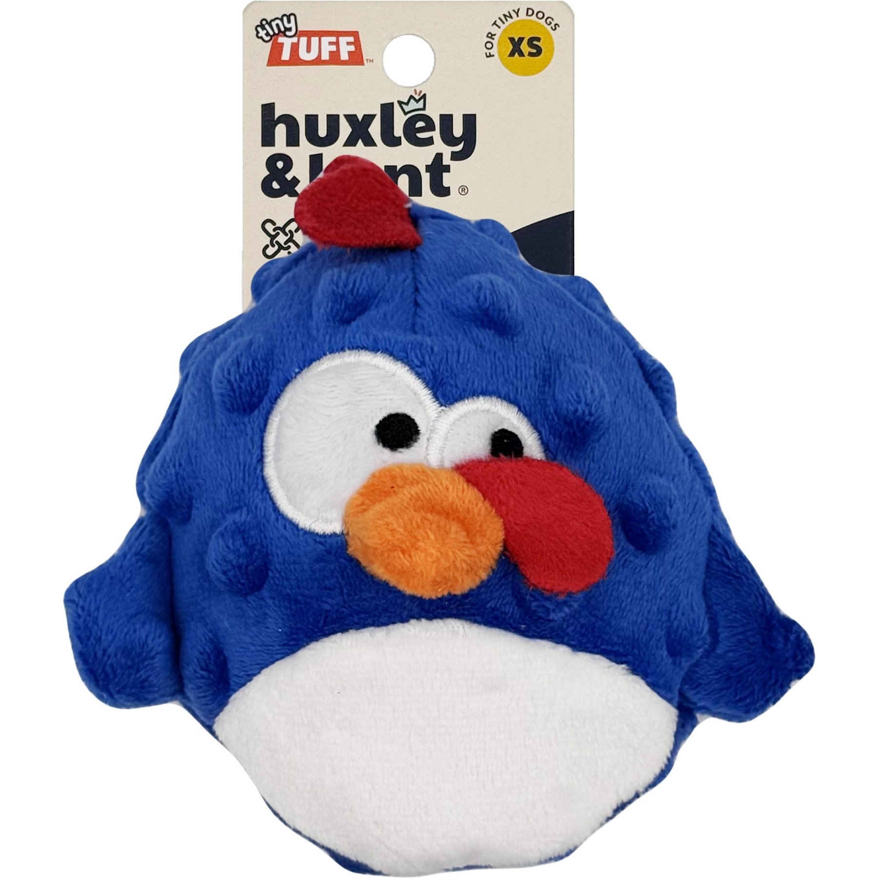 Huxley & Kent Tiny Tuff Chicken Gordon Squeaky Plush Dog Toy, Blue, One Size