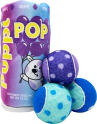 Huxley & Kent Squeak 'N Peek Puppi Pop Grape Squeaky Ball Dog Toy, Purple, Large