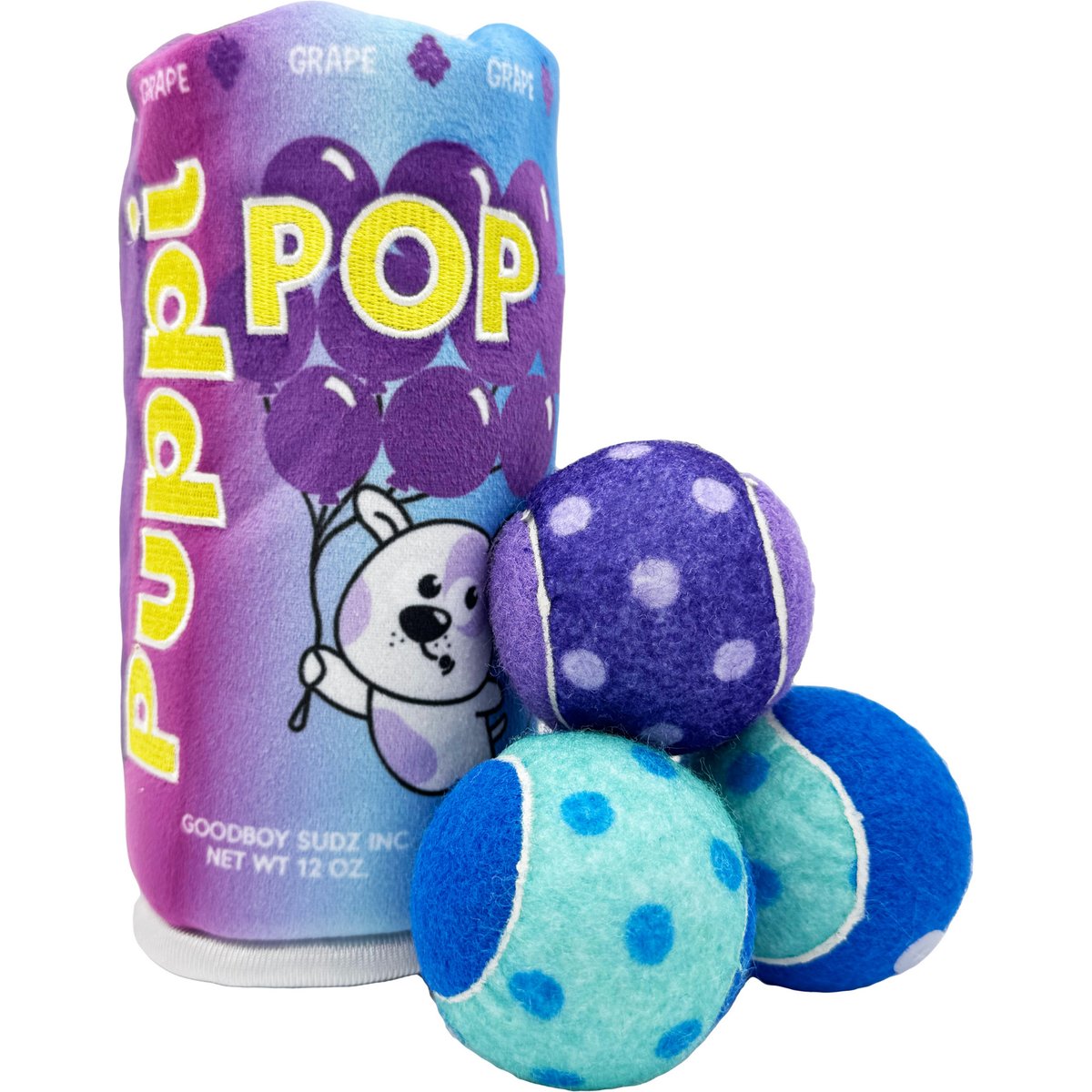 Huxley & Kent Squeak 'N Peek Puppi Pop Grape Squeaky Ball Dog Toy, Purple, Small