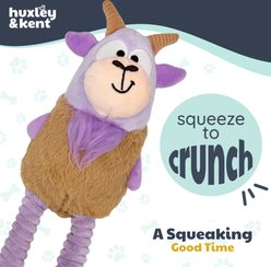 Huxley & Kent Lankies Vincent Van Goat Squeaky Plush Dog Toy, Purple/Tan, Large slide 2 of 8