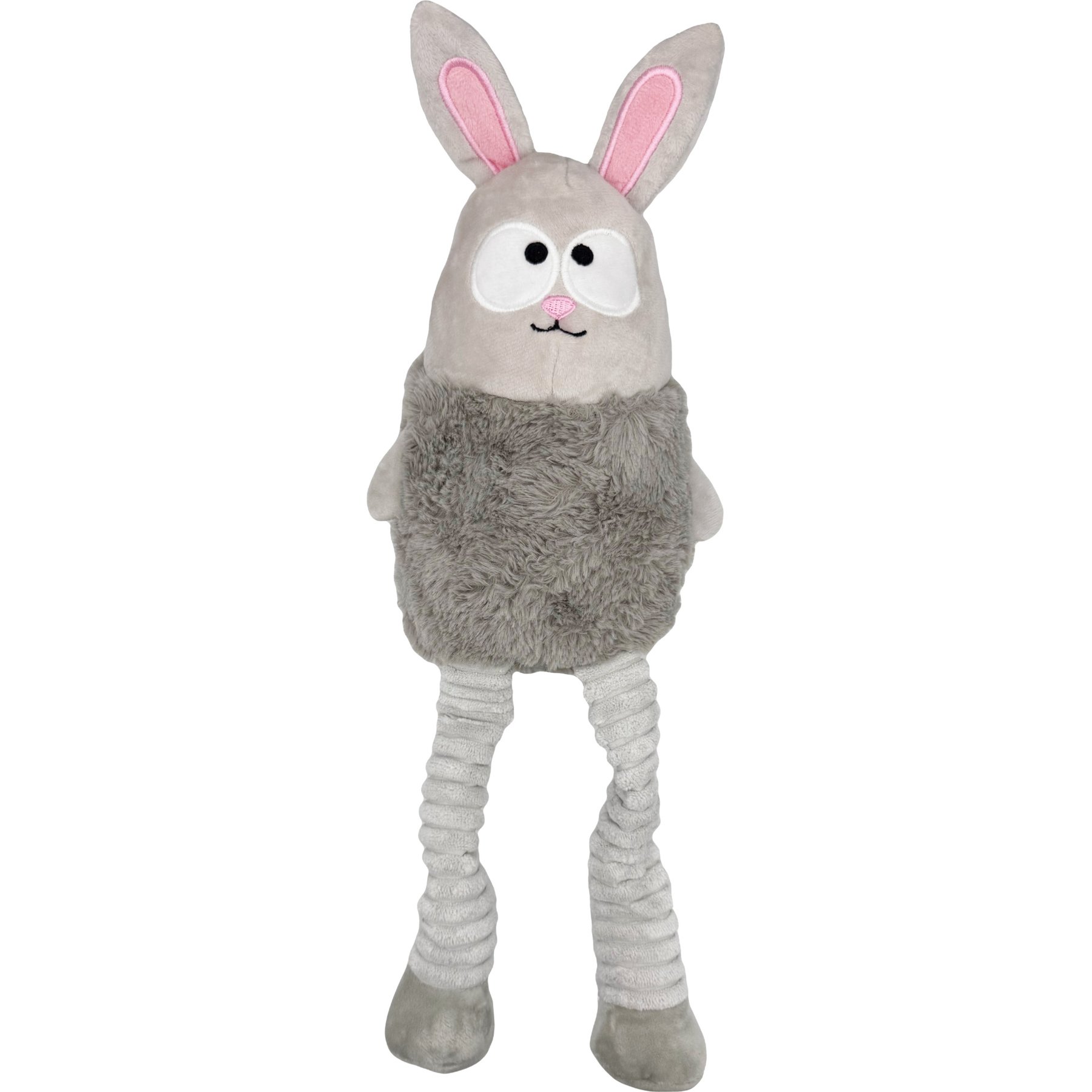 Huxley & Kent Lankies Binky Bunny Squeaky Plush Dog Toy, Gray, Large