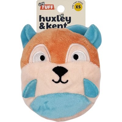 Huxley & Kent Huxley & Kent Tiny Tuff Nutty Buddy Squeaky Plush Dog Toy, Tan/Teal, One Size