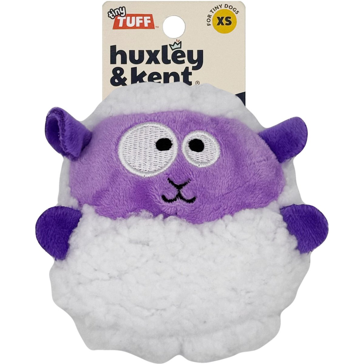 Huxley & Kent Tiny Tuff Lady Baba Squeaky Plush Dog Toy, Purple/White, One Size
