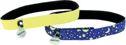 ElastaCat Coastal FlexFit Cat Collar, 0 to 12-in neck, 3/8-in wide, 2 count, Stars/Yellow