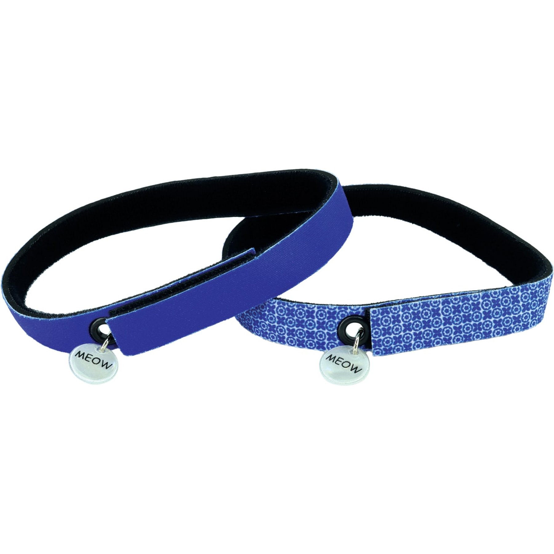 ElastaCat Coastal FlexFit Cat Collar, 0 to 12-in neck, 3/8-in wide, 2 count, Tiles/Navy