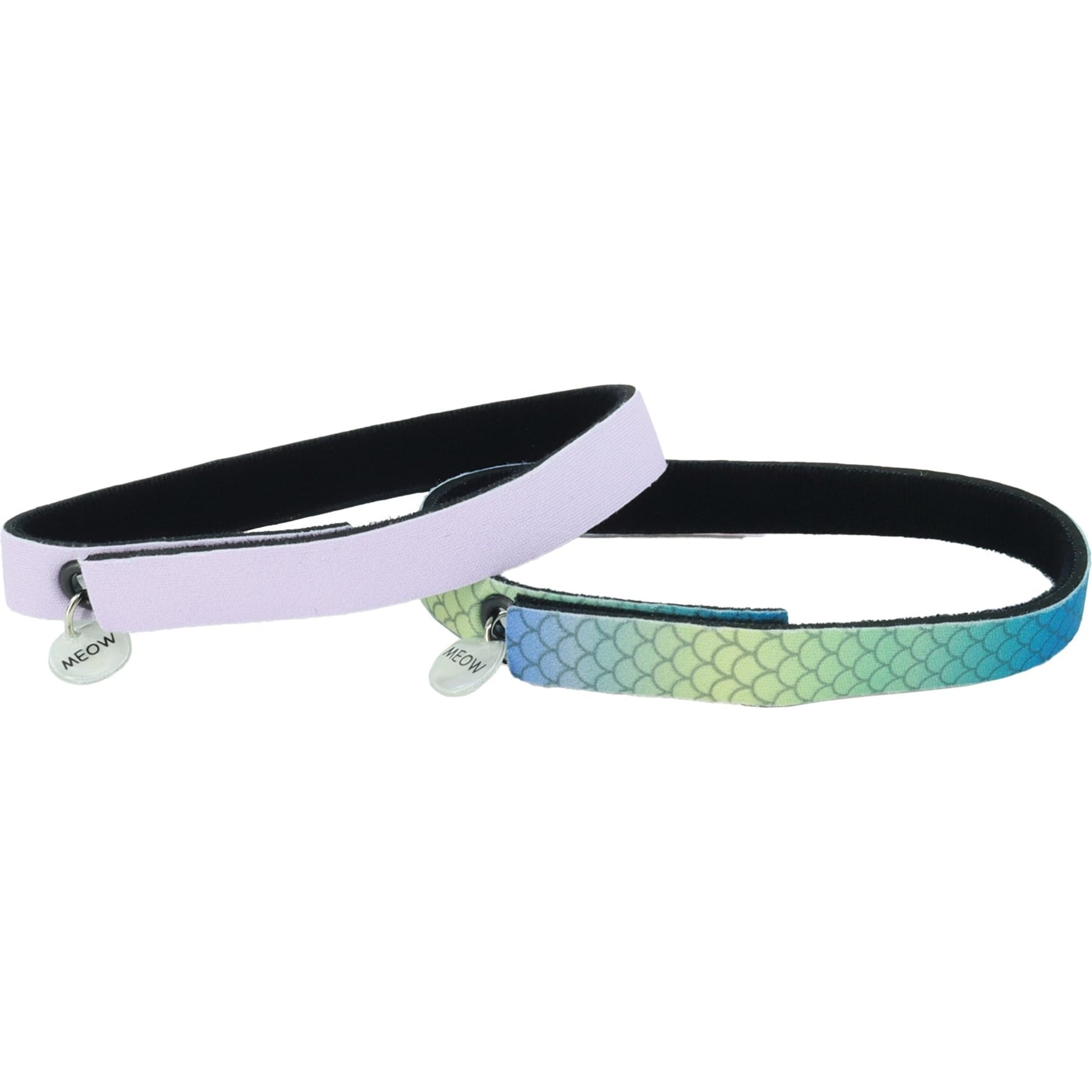 ElastaCat Coastal FlexFit Cat Collar, 0 to 12-in neck, 3/8-in wide, 2 count, Scales/Purple