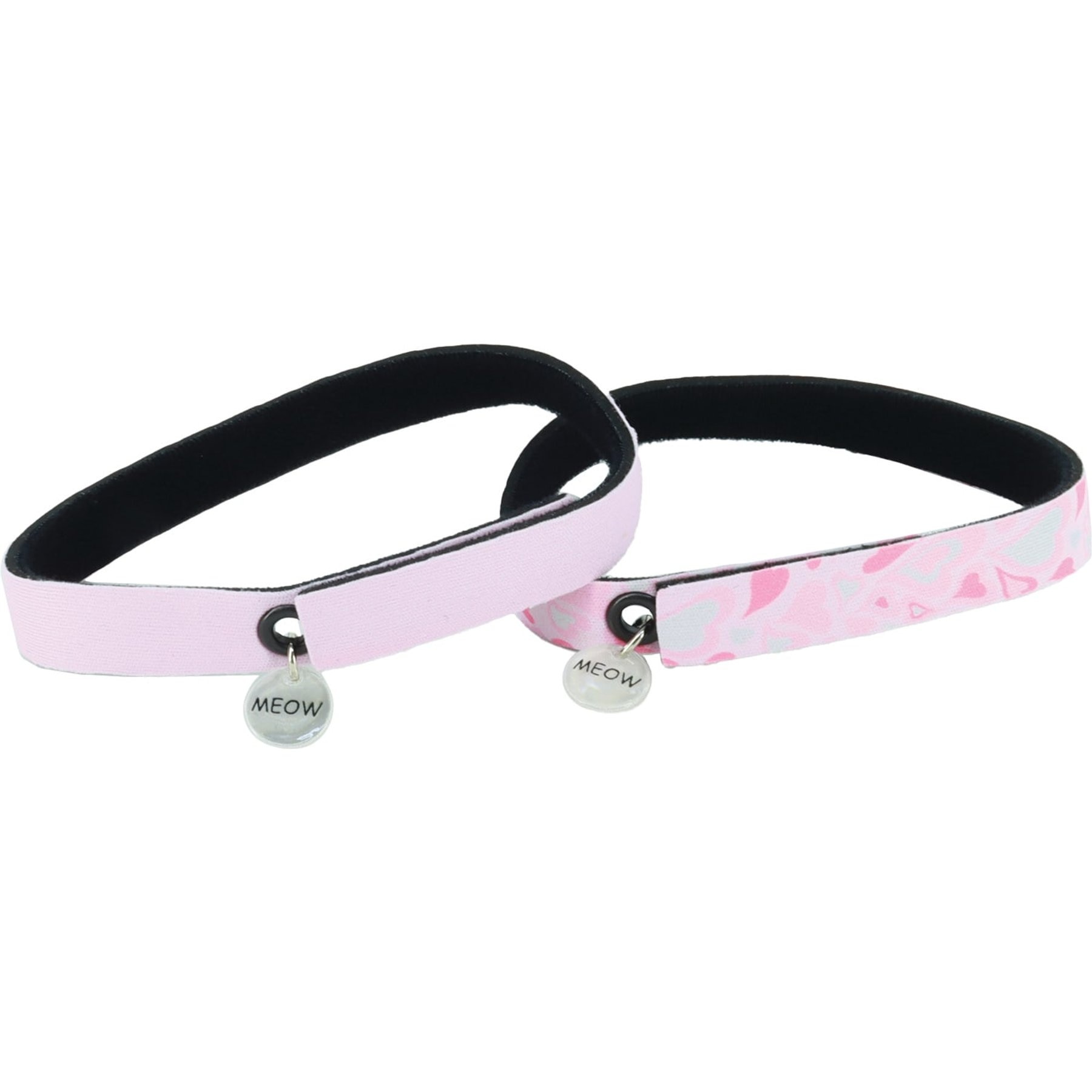 ElastaCat Coastal FlexFit Cat Collar, 0 to 12-in neck, 3/8-in wide, 2 count, Hearts/Pink
