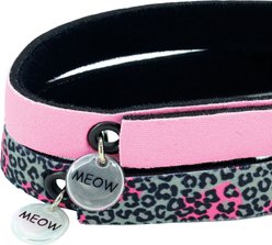 ElastaCat Coastal FlexFit Cat Collar, 0 to 12-in neck, 3/8-in wide, 2 count, Cheetah/Neon Pink slide 2 of 7