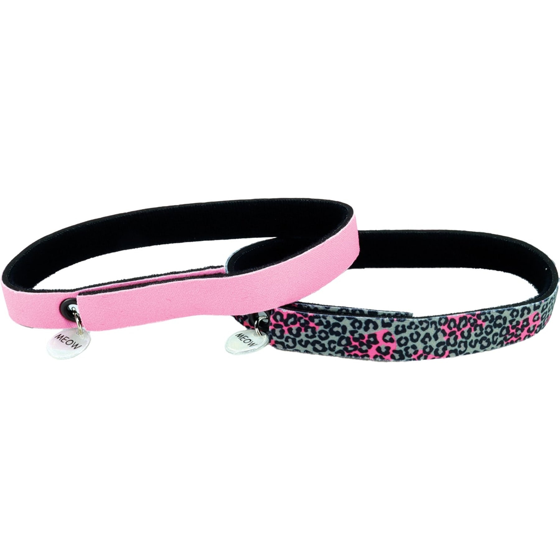 ElastaCat Coastal FlexFit Cat Collar, 0 to 12-in neck, 3/8-in wide, 2 count, Cheetah/Neon Pink