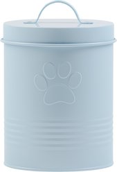 10 Strawberry Street Retro Paw Airtight Dog Treat Canister, Light Blue, 72-oz