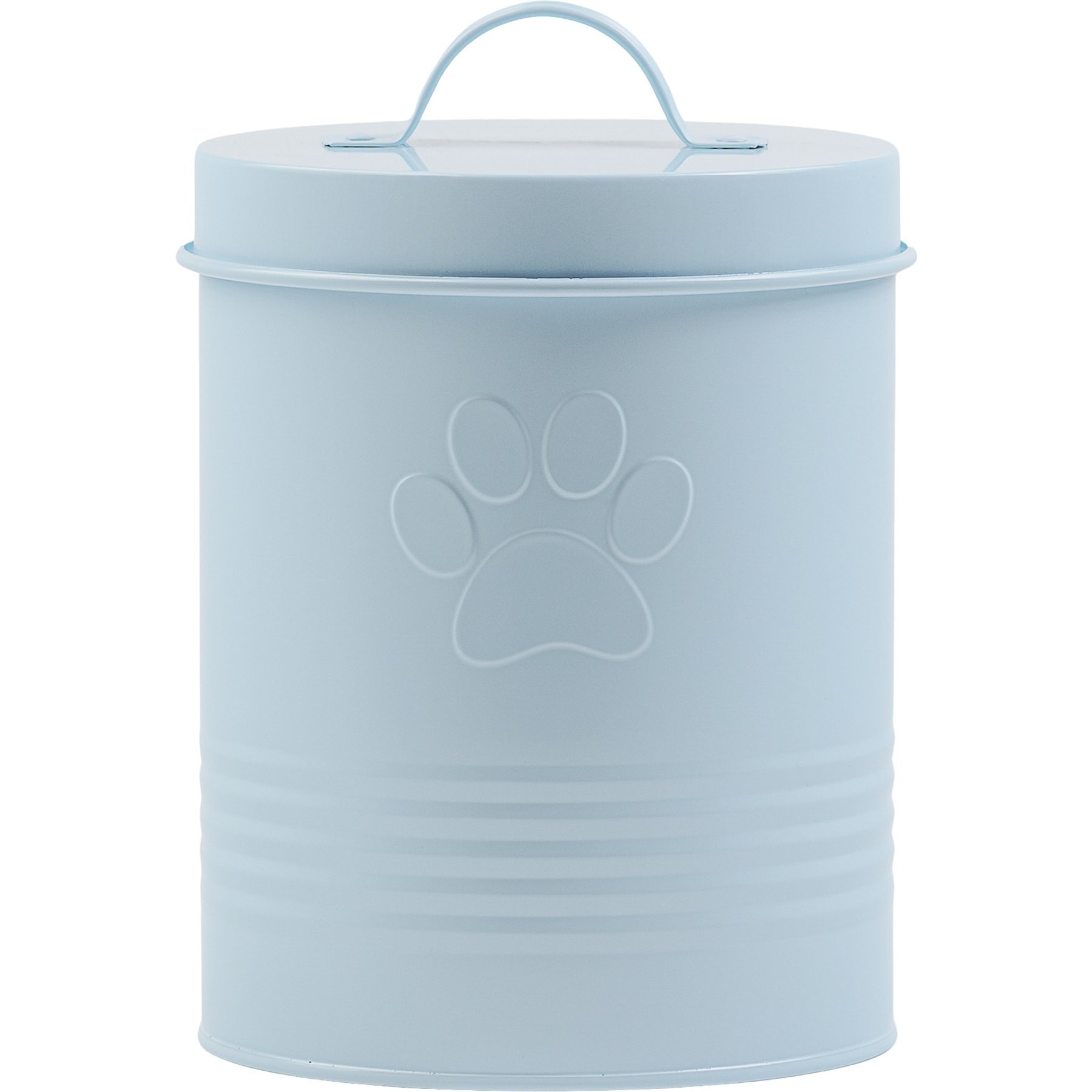10 Strawberry Street Retro Paw Airtight Dog Treat Canister, Light Blue, 72-oz