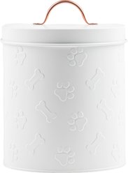10 Strawberry Street Puppy Paws Airtight Dog Treat Canister, White, 64-oz