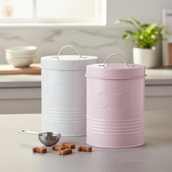 10 Strawberry Street Retro Bone Airtight Dog Treat Canister, Pink, 72-oz slide 2 of 5