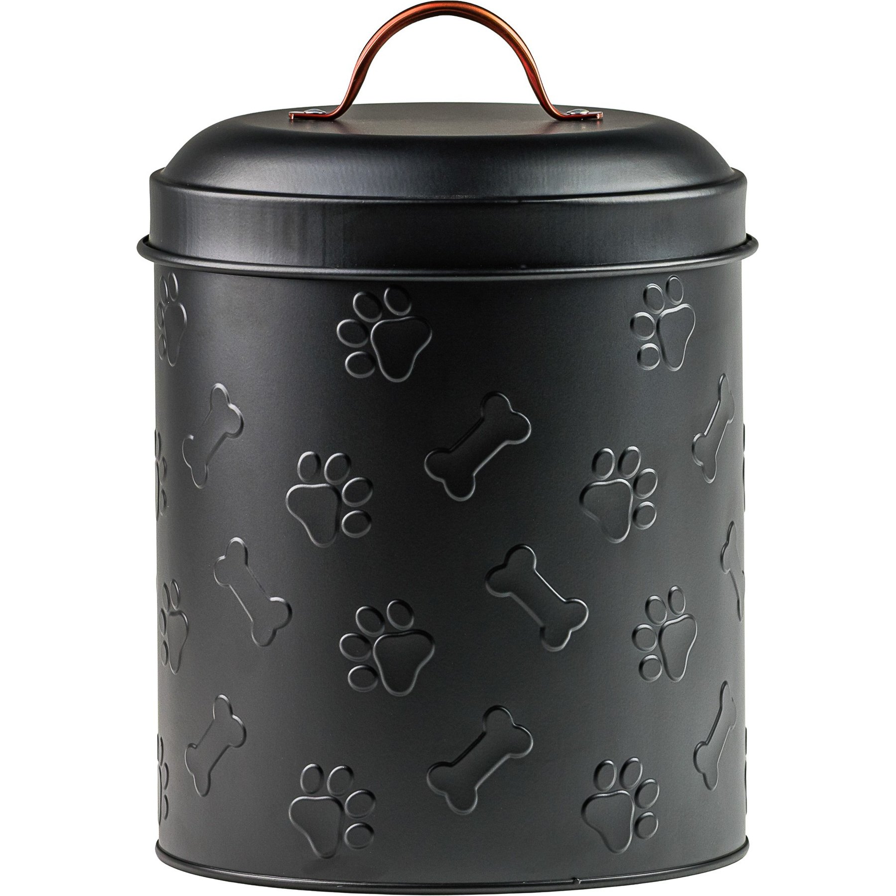 10 Strawberry Street Puppy Paws Airtight Dog Treat Canister, Black, 64-oz