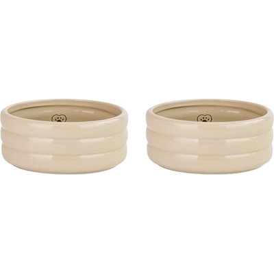 10 Strawberry Street 10 Strawberry Street Bubble Dog Bowl, Latte, 16-oz, 2 count