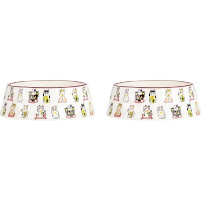 10 Strawberry Street 10 Strawberry Street Bella Maneki Neko Pet Bowl, 14-oz, 2 count