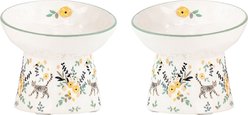 10 Strawberry Street Bella Striped Cat Strut Elevated Cat Bowl, 14-oz, 2 count slide 1 of 4