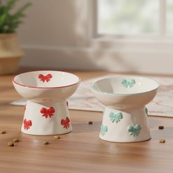 10 Strawberry Street Petite Bow Elevated Bowl, Blue, 7-oz, 2 count slide 2 of 5