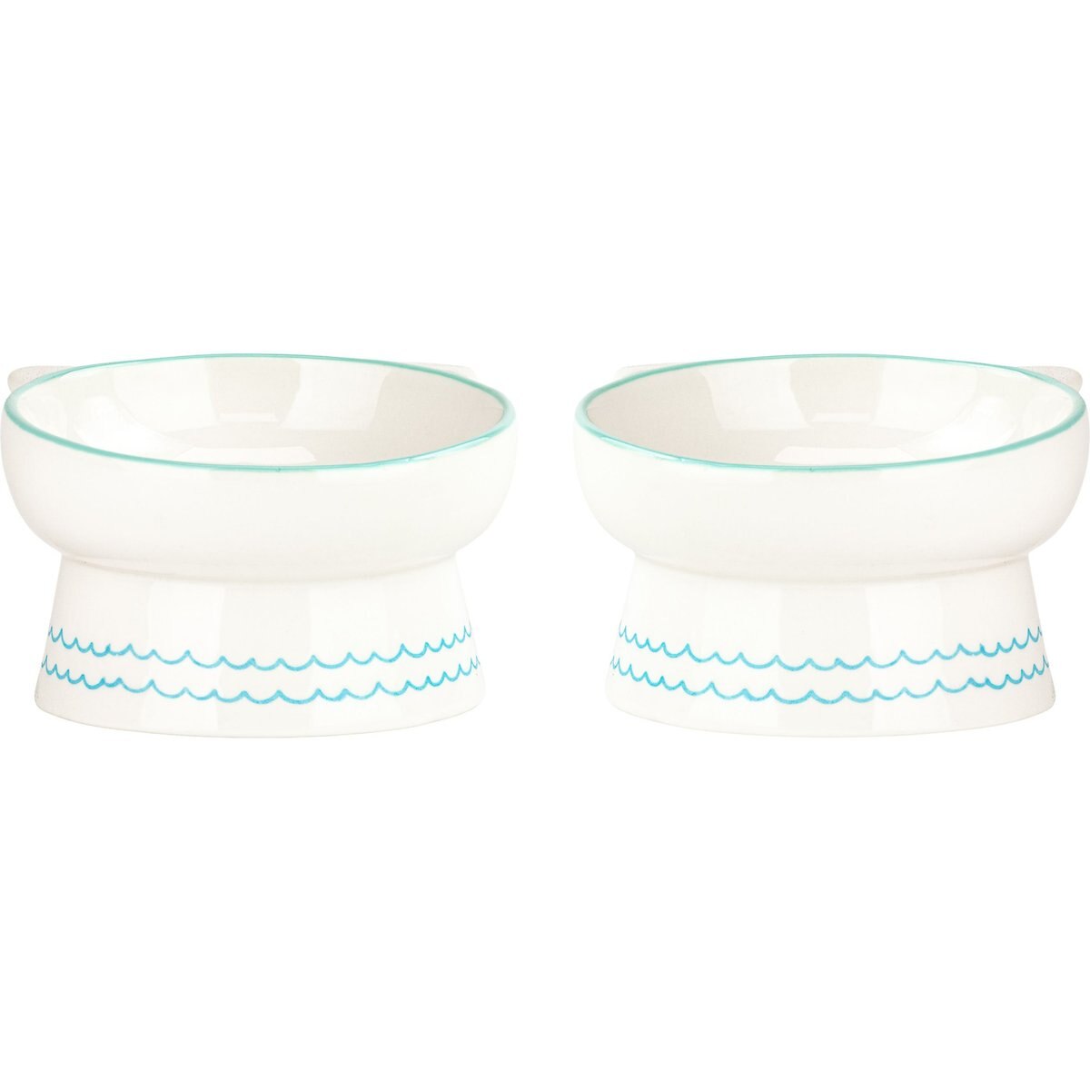 10 Strawberry Street Ears Up Elevated Cat Bowl, Sage, 7-oz, 2 count