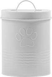 10 Strawberry Street Retro Paw Airtight Dog Treat Canister, White, 72-oz