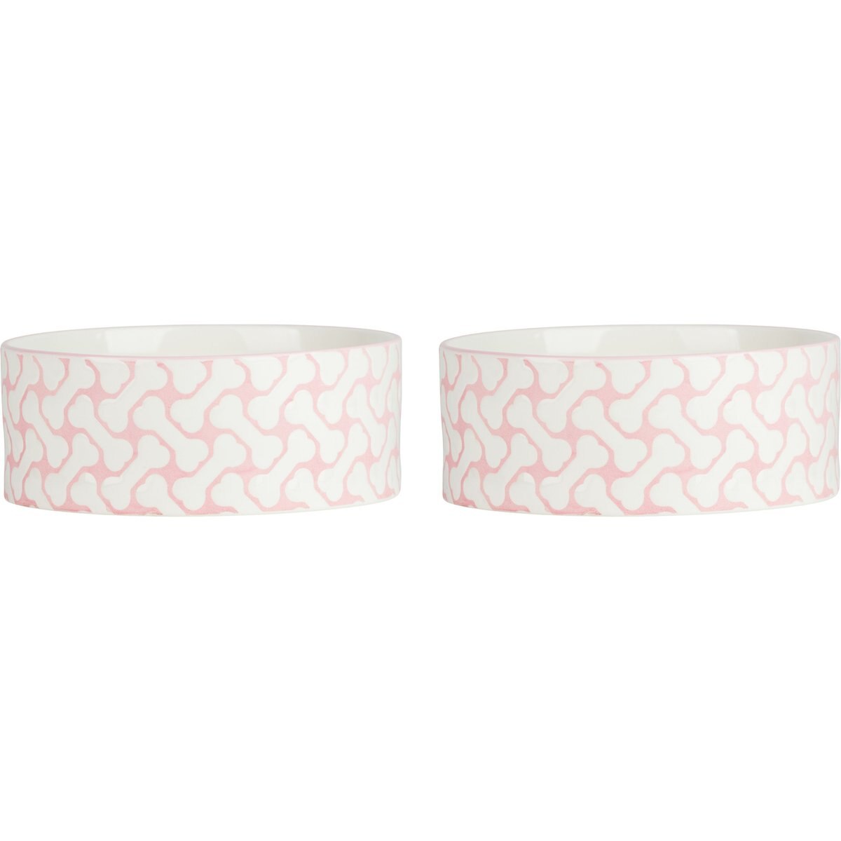 10 Strawberry Street HerringBONE Cat Bowl, Pink, 28-oz, 2 count
