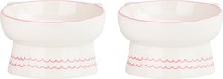 10 Strawberry Street Ears Up Elevated Cat Bowl, Pink, 7-oz, 2 count