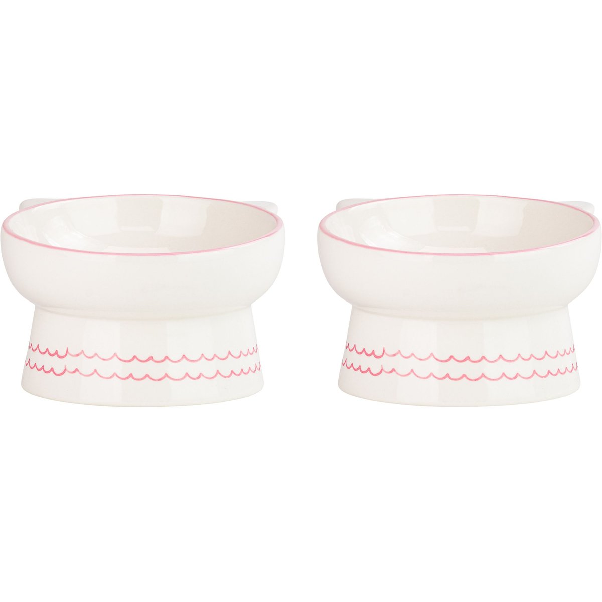 10 Strawberry Street Ears Up Elevated Cat Bowl, Pink, 7-oz, 2 count