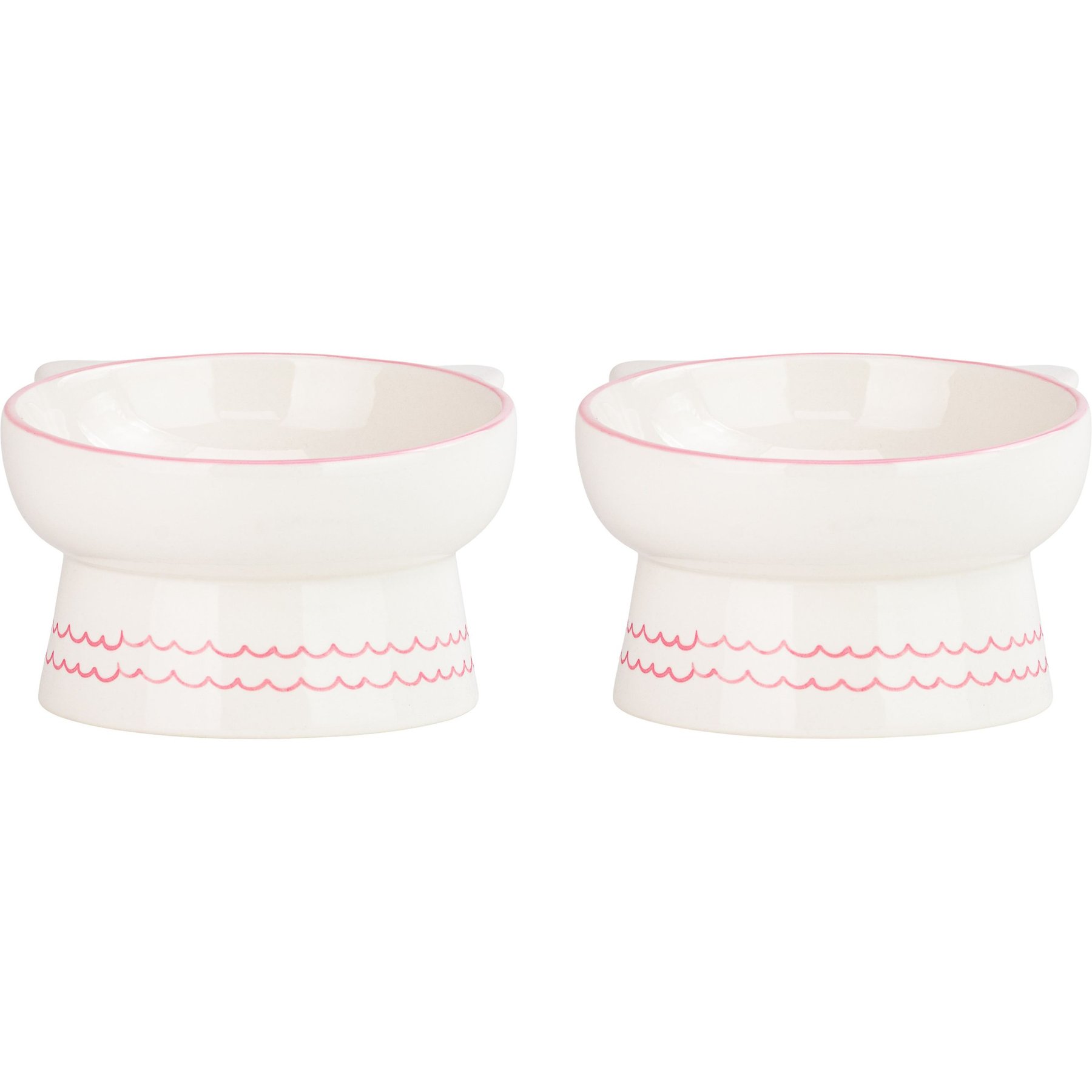 10 Strawberry Street Ears Up Elevated Cat Bowl, Pink, 7-oz, 2 count