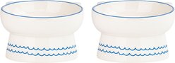 10 Strawberry Street Ears Up Elevated Cat Bowl, Blue, 7-oz, 2 count