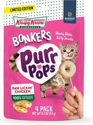 BONKERS Purrpops Krispy Kreme Edition Chicken Flavored Freeze-Dried Cat Treats, 4 count