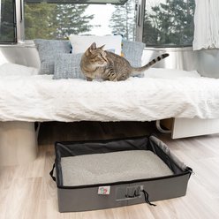 SportPet Designs Portable Travel Zippered Odor Control Cover & Water Resistant Accessory Cat Litter Box, Grey slide 2 of 9