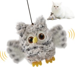 ZOMISIA Flappy Chirping Bird Electronic Plush Cat Toy with Catnip Bag, Gray