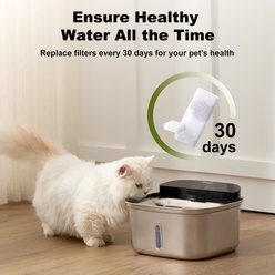 HOLAPAW Compatible YSJ-D378 Wireless Stainless Steel Cat Water Fountain Replacement Filters & Sponges, White, 4.33 x 1.89 x 0.31-in, 6 count slide 2 of 7