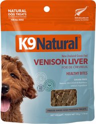 K9 Natural Venison Liver Bites Grain-Free Freeze-Dried Dog Treat, 1.7-6oz bag